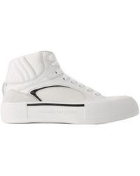 McQueen - Übergroße Turnschuhe Alexander MC Königin Leder weiß/schwarz - Lyst