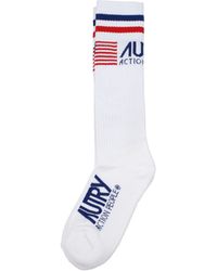 Autry - Socks & Socks Vrouwen Katoen Wit/blauw - Lyst
