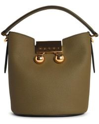Marni - 'Trunkaroo' grüner Lear -Tasche - Lyst