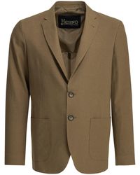 Herno - Linnen Blazer - Lyst