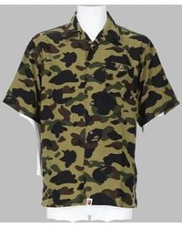 A Bathing Ape - Camouflage Patch Logo Short-Sleeve Shirt - Lyst