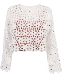 Michael Kors - Faux Gehaakte Ls Top - Lyst