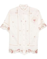 Zimmermann - Patience Blouse Met Bloemenkant - Lyst