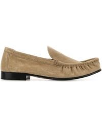 Miu Miu - Sand Suede Loafers - Lyst