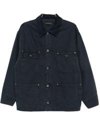 Emporio Armani - Cotton Caban Coat - Lyst
