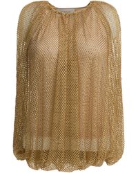 Max Mara - Gouden Polyester Top - Lyst