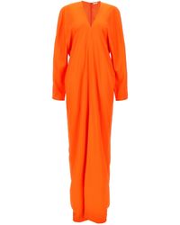 Ferragamo - Long Dress With Kimono Sleeves - Lyst