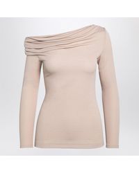 Givenchy - Draped Neckline Sweater With Exposed Shoulder For - Lyst