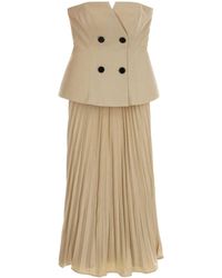 Self-Portrait - Self Portrait Stretch Gabardine Dress - Lyst