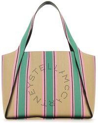 Stella McCartney - Embroidered Raffia Stella Logo Shopping Bag - Lyst