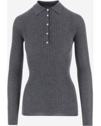 Sa Su Phi - Long Sleeved Cashmere And Silk Polo Shirt - Lyst