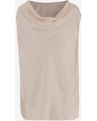 Sa Su Phi - Silk And Viscose Draped Top - Lyst