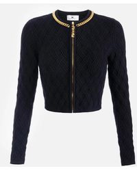 Elisabetta Franchi - Vest Met Juwelen Detail - Lyst