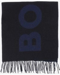 BOSS - Wool Scarf With Logo - Lyst