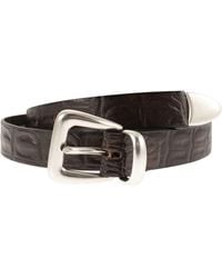 Alberto Luti - Leren Riem Met Krokodilleneffect - Lyst