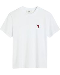 Ami Paris - Tshirt De Coeur Rouge - Lyst