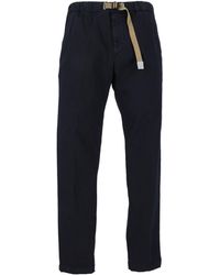 White Sand - Gabardine Integrated Belt Straight-Leg Pants - Lyst