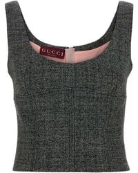 Gucci - Wool Grisaille Top, Size 42 It, Ready-To-Wear - Lyst