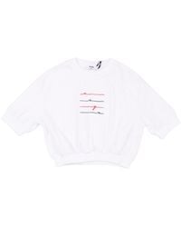MSGM - Cropped Jersey T-shirt Meisje - Lyst