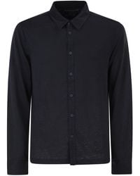 Majestic - Stretch Linen Shirt With Front Button Fastening - Lyst