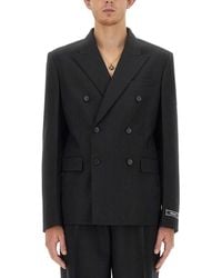 Versace - Double-Breasted Blazer - Lyst