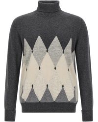 Ballantyne - Argyle Turtleneck Sweaters And Cardigans - Lyst