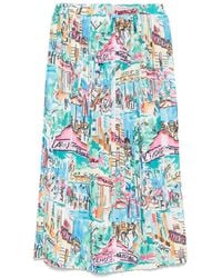 ALESSANDRO ENRIQUEZ - Printed Midi Skirt - Lyst
