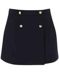 Alexander McQueen - Mini Wrap Skirt With Seal Buttons - Lyst