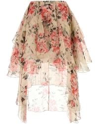 Loewe - Printed Silk Skirt - Lyst