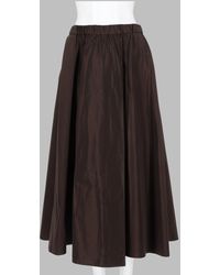 Aspesi - Flowing A-Line Midi Skirt With Gathered Waistband - Lyst