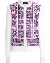 Dolce & Gabbana - Maiolica' Print Cardigan - Lyst