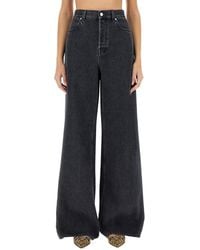 Gucci - Wide Leg Denim Pants - Lyst