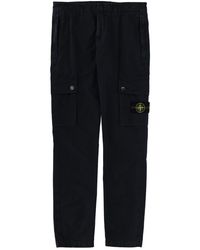 Stone Island - Cargo Pants With Logo Patch Cotton Trousers - Lyst