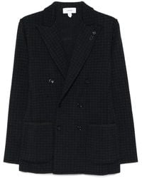 Lardini - Double Breasted Jacket Met Houndstooth -patroon - Lyst