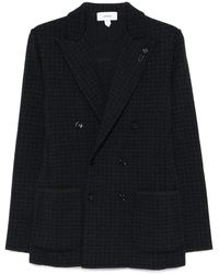 Lardini - Double-Breasted Jacket With Houndstooth Pattern - Lyst