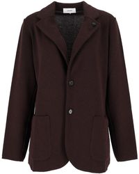 Lardini - Tailored Floral Detail Knit Blazer - Lyst