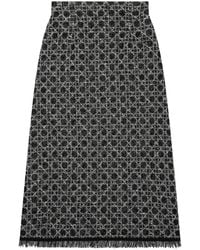 Dior - Macrocannage Midi Skirt - Lyst