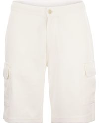 Brunello Cucinelli - Bermuda Trousers In Light Cotton Fleece - Lyst