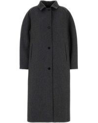 Jil Sander - Dark Wool Blend Coat - Lyst
