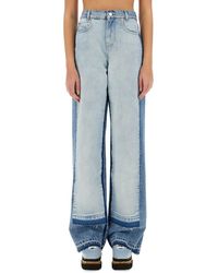 Stella McCartney - Straight-Leg Jeans With Contrasting Panels - Lyst