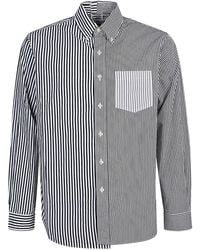 E.L.V. Denim - Contrast Striped Cotton Shirt - Lyst