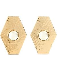 Self-Portrait - Large Hammered Pearl Earrings - Lyst