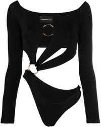 Louisa Ballou - Long Sleeve Cut-Out Bodysuit - Lyst