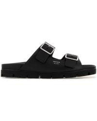 Prada - Leather Slippers - Lyst