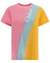 Chloé - T-Shirt mit Logo-Print - Lyst