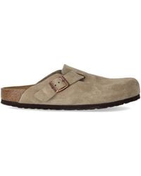 Birkenstock - Boston Suede Taupe Clog - Lyst