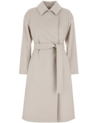 MM STUDIO - Sand Wool Bcollag Coat - Lyst