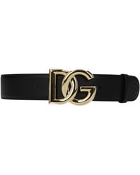 Dolce & Gabbana - Dolce&Gabbana Cinture Donna Pelle Nero/Oro - Lyst