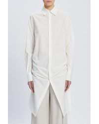 Ann Demeulemeester - Sandrina High Comfort Shirt With Drawstrings And "Script" Print - Lyst