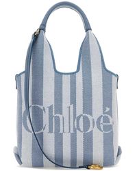Chloé - Embroidered Canvas Stripy Handbag - Lyst